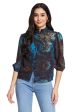 Mettle Print Mandarin Collar Cotton Shirt Style Top Hot on Sale