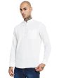 Mettle Mandarin Collar Opaque Casual Shirt For Sale