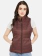 Mettle Women Maroon Quilted Jacket Cheap