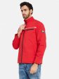 Mettle Men Red Washed Colourblocked Longline Tailored Jacket For Cheap