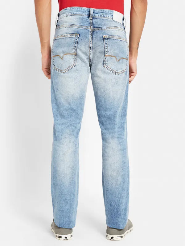 Octave Men Mid-Rise Mildly Distressed Heavy Fade Cotton Jeans Online