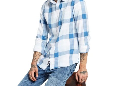 Mettle Spread Collar Checked Cotton Casual Shirt Fashion