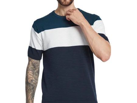 Mettle Men Round Neck Colourblocked T-Shirt on Sale