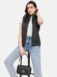 Mettle Women Black Camouflage Crop Puffer Jacket Fashion