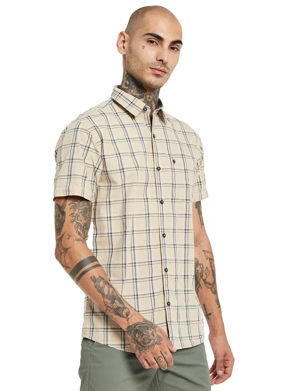 Mettle Checked Short Sleeve Cotton Casual Shirt Fashion