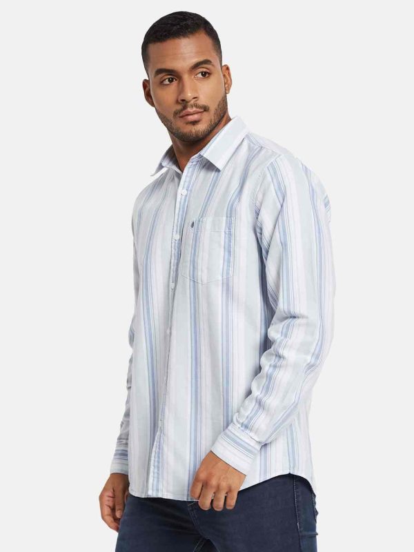 METTLE Men Multi Stripes Opaque Striped Casual Shirt Online now