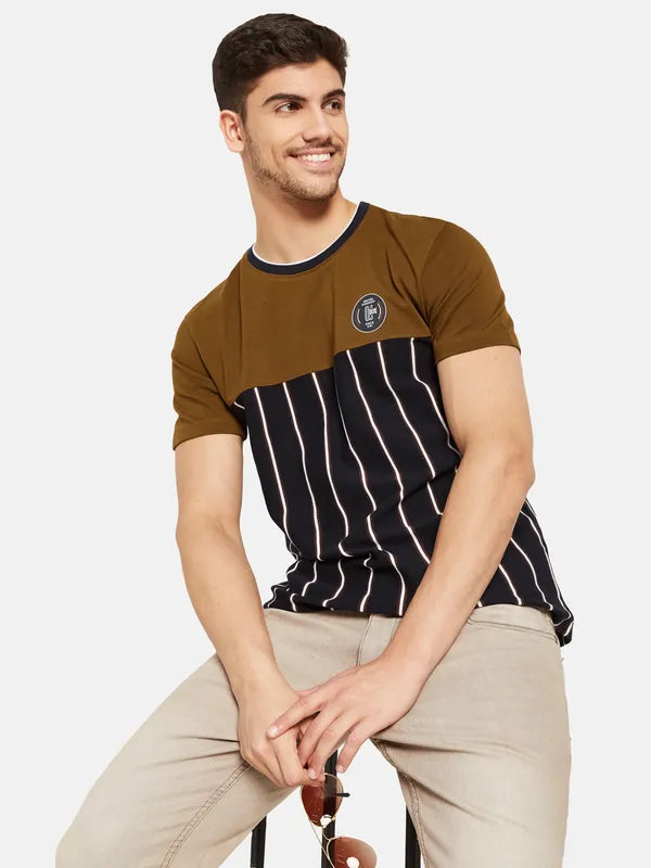 Vertical Stripes Colourblocked T-Shirt Cheap