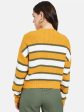 Mettle Women Yellow  Green Striped Pullover on Sale