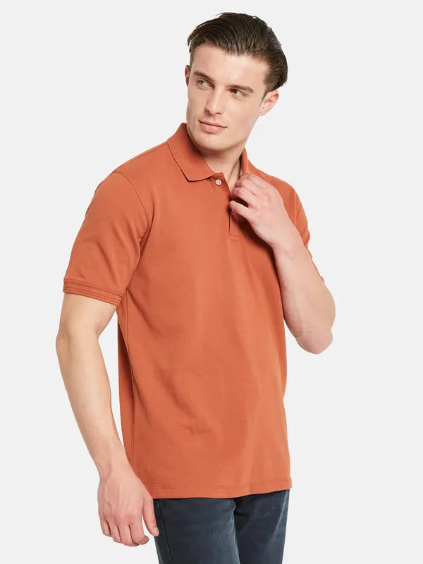 Octave Polo Collar Short Sleeveless Regular Fit Cotton T-Shirt Online Hot Sale