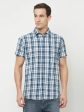 Mettle Men White Tartan Checks Checked Casual Shirt Discount