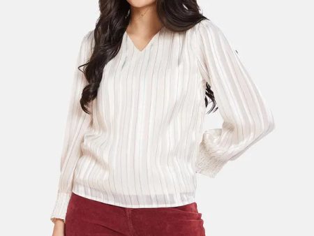 Mettle Vertical Stripes Cotton Top Online Hot Sale