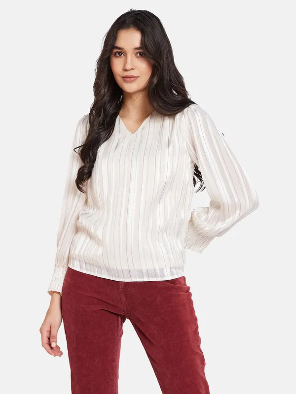 Mettle Vertical Stripes Cotton Top Online Hot Sale