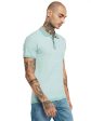 Mettle Striped Polo Collar Cotton T-Shirt Sale