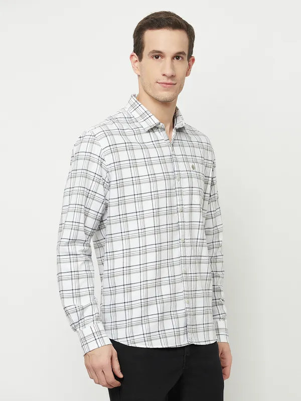 Mettle Men White Tartan Checks Checked Casual Shirt Sale