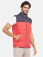 Mettle Men Red Colourblocked Woven Jacket For Cheap