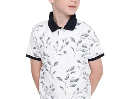 Octave Boy Tropical Printed Polo Collar T-Shirt on Sale