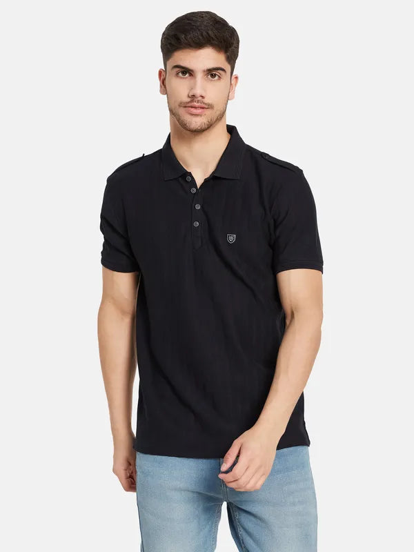 Vertical Rib Polo T-Shirt Online