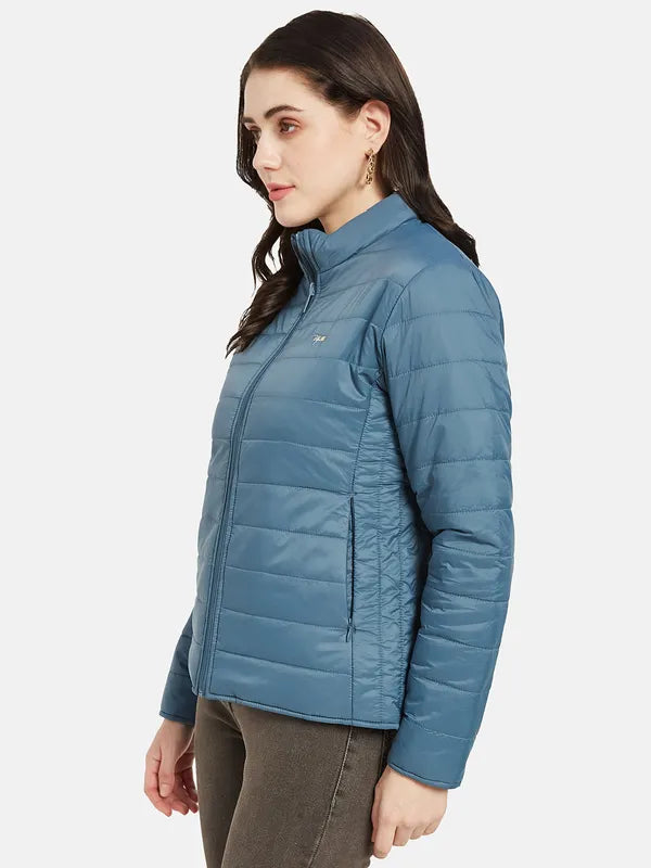 Mettle Women Blue Padded Jacket Fashion