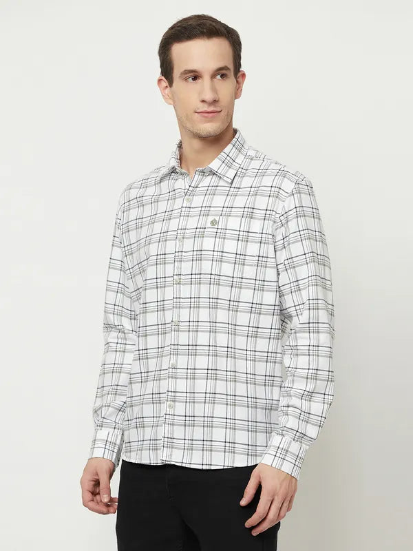 Mettle Men White Tartan Checks Checked Casual Shirt Sale