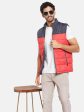 Mettle Men Red Colourblocked Woven Jacket For Cheap