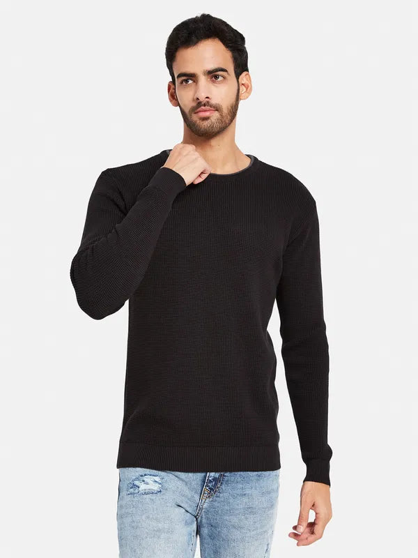 Round Neck Ribbed Cotton Pullover Supply