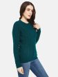 Mettle Women Green Striped Pullover Online now