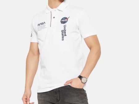 Nasa Chest Print T-Shirt For Discount