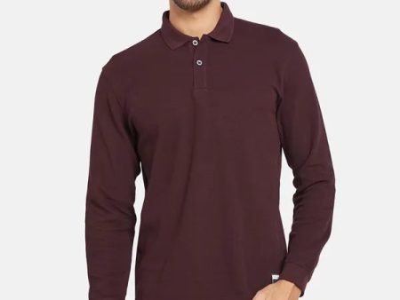 Mettle Men Maroon Polo Collar T-Shirt Supply