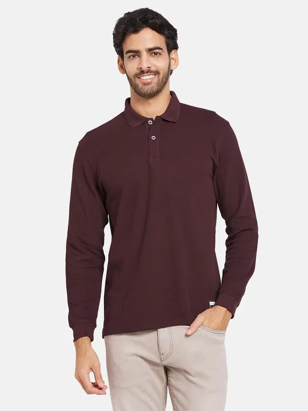 Mettle Men Maroon Polo Collar T-Shirt Supply