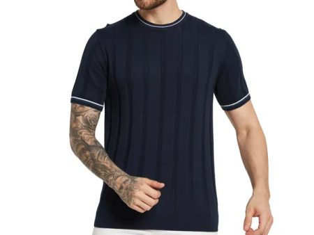 Mettle Men Self Design Round Neck T-Shirt Discount