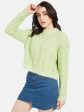 Mettle Women Green Cable Knit Pullover For Sale