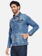 Mettle Men Blue Woven Jacket Online Hot Sale