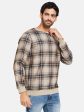 Octave Men Khaki Checked Sweatshirt Hot on Sale