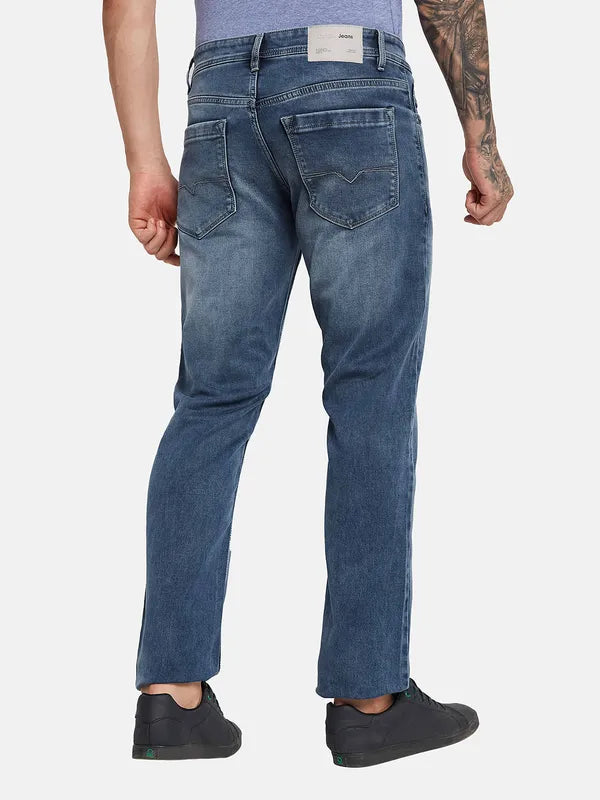 Octave Men Straight Fit Light Fade Stretchable Jeans on Sale