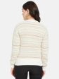 Mettle Women Cream-Coloured  Brown Chevron Printed Pullover Online