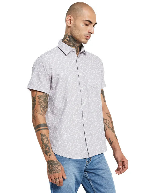 Mettle Micro Ditsy Floral Printed Spread Collar Opaque Casual Shirt Hot on Sale