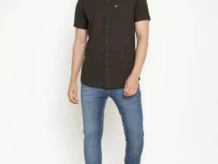 Mettle Men Mandarin Collar Cotton Casual Shirt on Sale