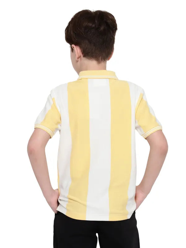 Octave Boys Striped Polo Collar Cotton T-Shirt Supply