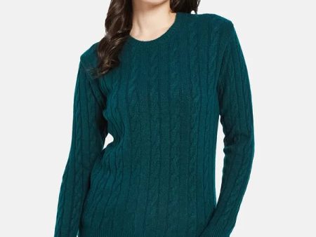 Mettle Women Green Striped Pullover Online now