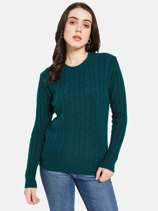 Mettle Women Green Striped Pullover Online now