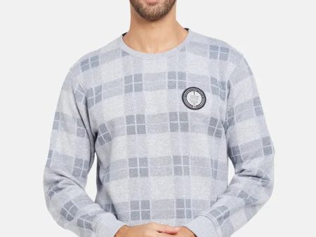 Octave Men Grey Checked Sweatshirt Supply