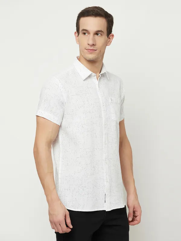 Mettle Men White Printed Casual Shirt Cheap