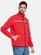 Mettle Men Red Washed Colourblocked Longline Tailored Jacket For Cheap