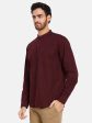 Mettle Men Maroon Opaque Casual Shirt For Cheap