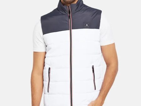 Mettle Men White Colourblocked Woven Jacket Cheap