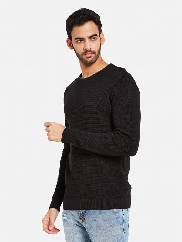 Round Neck Ribbed Cotton Pullover Supply