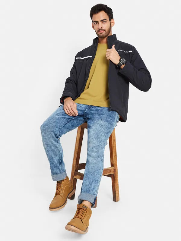 Mettle Men Navy Blue Denim Jacket Online Hot Sale