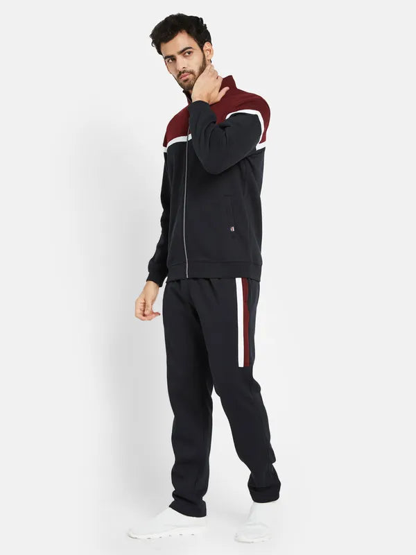 Octave Colorblocked Fleece Mock Collar Tracksuit For Discount