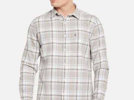 Mettle Tartan Checked Spread Collar Cotton Casual Shirt Online now