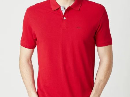 Red Solid Polo T-Shirt Cheap